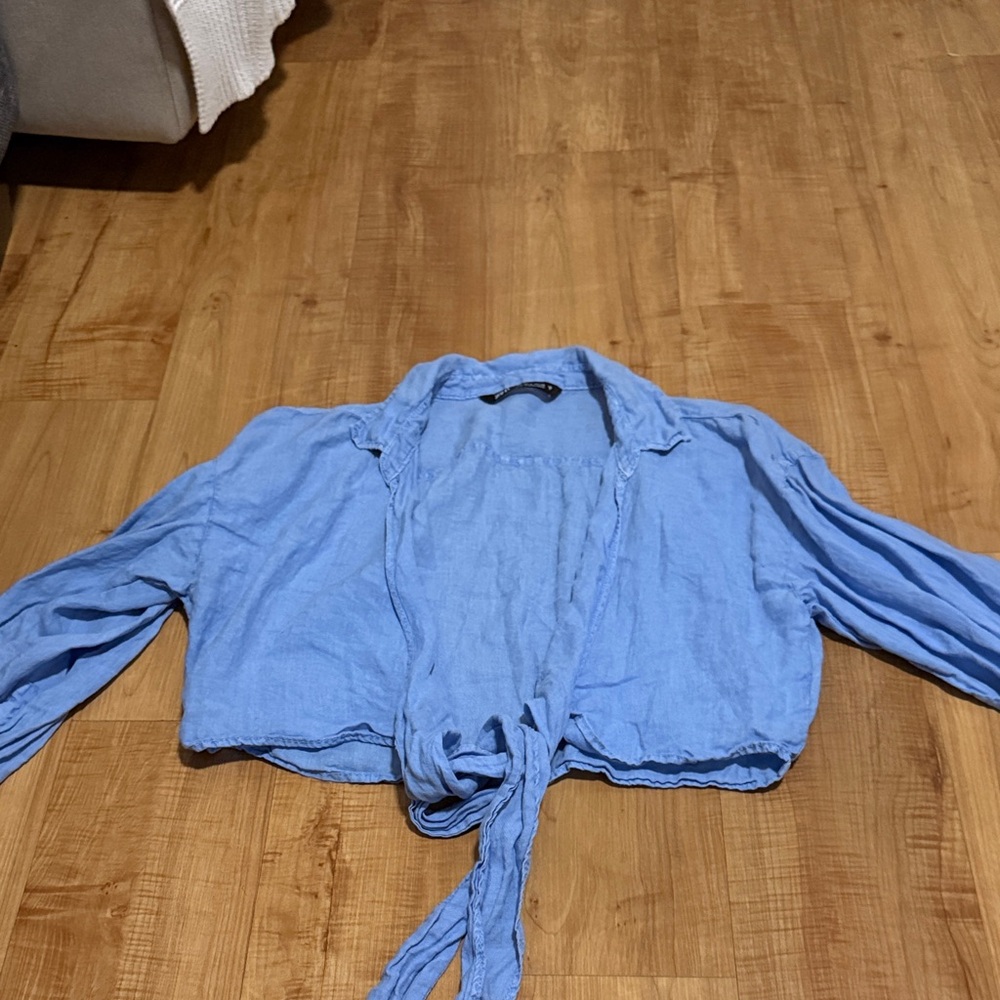 Zara Light Blue Long Sleeve Top